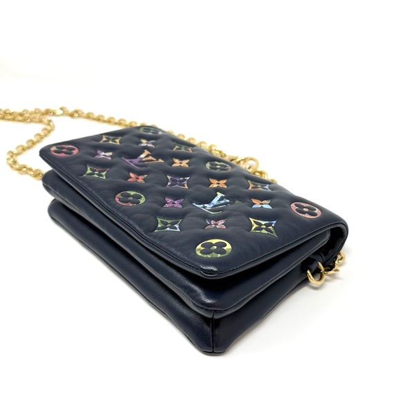 Louis Vuitton LV Garden Pochette Coussin Embossed Multicolor Monogram Navy - Picture 11 of 16